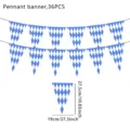 Oktoberfest blue white diamond pennant banner 36pcs party hanging decoration flags. - Oktoberfest Pennant 36PCS