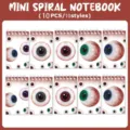 Mini cuaderno de espiral con diseño de ojos espeluznantes, 10 pzas y 10 estilos para Halloween. - Libreta