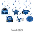 2026 Abschluss Party Hängende Spirale Dekorationen Blau Doktorhut Ornamente 6Stk - Spiralwirbel (Blau) / 6er Set / Blau