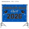 Abschluss Hintergrund Banner 2026 Klasse Party Dekoration Fotografie Hintergrund 1.5x1m - Abschluss Hintergrund Banner / 100x150cm / Blau