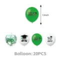 20 Stk. Abschluss Luftballons Set 12 Zoll Gruen Weiss Konfetti Party Dekorationen - Abschlussballon / 20 Stück/Packung (12 Zoll) / Grün