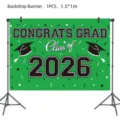 2026 Abschluss Party Hintergrund Banner grüne Dekoration für Graduierungsfeier 1.5x1m - Abschluss Hintergrund Banner / 100x150cm / Grün