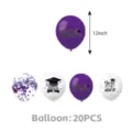 Abschluss Party Dekorationsballons Set, 12 Zoll Latexballons mit Absolventenhut Druck. - Abschlussballon / 20er Set / Lila