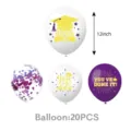 Abschluss Party Deko Luftballons Set 12 Zoll Latex Ballons mit Konfetti und Aufdruck 20Stk - Lila und Gold Abschluss / Luftballons 20er-Pack