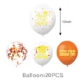 Abschluss Party Luftballons Set 12 Zoll orange weiss Konfetti Latex Ballons 20Stk. - Luftballons - Orange Gold Abschluss / 20er Set