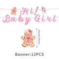 Peperkoek meisjes feestlinger set met schattige cartoon elementen voor babyborrel decoratie. - Peperkoekhuisje Thema / Banner 13-Pack