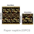 2027 Neujahr Schwarz Gold Party Papierservietten 20 Stück festliche Tischdekoration - Neujahrsservietten Stil B