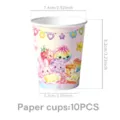Macaron niedliche Cartoon Pappbecher für Geburtstagsfeier und Partydekoration Einwegbecher - Brötchen Squishy Pappbecher 10 Stück