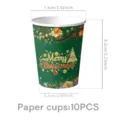 Weihnachtsmotive Einweg Papierbecher festliche Partygeschirr Set 10Stk Packung neu - Goldener Weihnachtsstil (Pappbecher)