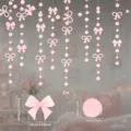 Rosa Schleife Kreis Papier Girlande Hängende Banner für Geburtstag Partyhintergrund 2m lang - Rosa Schleife Girlande (1PCS)