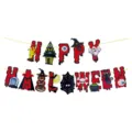 Halloween Party Deko Banner Girlande mit gruseligen Geistern und Totenkopfmotiven. - Roter Bluttropfen Stil (Banner 04)