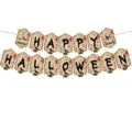 Halloween Banner Dekoration gruselige Totenkopf Hexenhut Party Girlande fuer gruselige Feier - Vintage Kraft Stil (Banner 05)