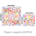 Niedliche bunte Motiv-Papierservietten mit Brötchen-Design, 20er Pack, Partydeko. - Brötchen Squishy Papierservietten 20 Stück