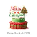 Weihnachtskuchen Dekoration Set mit zweistöckiger Torte und Weihnachtsbaum Deko für Party. - Goldener Weihnachtsstil (Großer Tortenaufsatz)