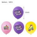 Globos de decoracion de fiesta anos 90 18pcs 12pulgadas retro cassette patin de ruedas latex - Retro 90s - Globos
