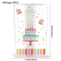 Birthday party plastic gift bags with cute cake print, convenient handle, pack of 10 pieces. - Style 05 / 10 Pieces Pack