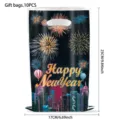 New Year gift bags PE plastic goody bags with fireworks design 17x25cm 10pcs pack party supplies - 10 Pieces/Pack (17*25cm)