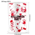 Halloween bloody skull gift bags candy bags party favor plastic bags set of 30pcs - Blood Handprint Style / 10 Pieces Pack