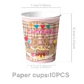 Pink plaid Capybara theme disposable paper cups for birthday party celebrations, 10pcs pack. - Capybara Paper Cups (10 Pieces/Pack)