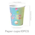 Cartoon themed birthday party paper cups 10pcs set, cute food design for celebration. - Squishy Food Paper Cups / 10 Pieces Set