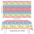 Colorful cartoon food theme birthday party tablecloth, cute dessert pattern table cover, 274x137cm. - Squishy Food Tablecloth