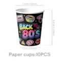 Retro 80er Jahre Motto Pappbecher für Hip-Hop Party Dekoration, 10 Stück Packung. - Papierbecher