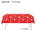 Valentinstag rot weisse Herzen Tischdecke 137x274cm wasserdichte Party Tischabdeckung - Stil 01-137*274