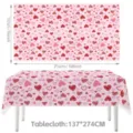 Valentinstag rosa Herz Tischtuch Party Deko wasserdichte Tischabdeckung 137x274cm - Stil 08-137*183CM