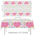 Valentinstag Tischdecke wasserdicht einweg Party Tischabdeckung 137x274cm Herzen Deko - Stil 09-137*183CM
