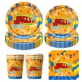Dragon Ball theme birthday party paper plates cups napkins set for kids celebration decoration - 4-Piece Set (7-Inch Plate + 9-Inch Plate + Cup + Napkin)