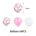 12 inch party balloons set 16pcs pink white confetti latex balloons decoration for events. - Balloons (Pink Retirement)