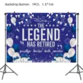 Blue retirement backdrop banner party decoration photography background supplies 1.5x1m - Backdrop 150x100cm