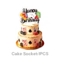 Poker Thema Geburtstag Torte Topper Set Casino Party Dekoration Kuchen Deko Zubehör 1Stk - Großer Kuchenstecker (Casino-Poker-Thema) / 1 Stück