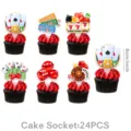 Casinospiele Poker Thema Cupcake Topper Set 24Stk Geburtstag Party Kuchen Dekoration. - Kleine Cupcake-Stecker (Casino-Poker-Thema) / 24er Set
