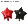 18 Zoll Stern Folienballons 2 Stueck rot und schwarz Set fuer Geburtstagsparty - Stern-Folienballons (2 Stück)