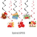 Kasino Poker Thema Party hängende Spiralen Dekorationen 6 Stk Set für Geburtstagsfeier. - Hängende Spiral-Deko (Casino-Poker-Thema) / 6er Set