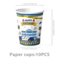 Polizei Thema Pappbecher für Kinder Geburtstag Party Zubehör, 10 Stück Packung, 7,4x8,2cm. - Papierbecher