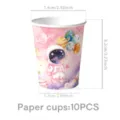 Rosa Batik Sternen Astronauten Pappbecher, 10 Stueck Set fuer Geburtstag Party Dekoration. - Papierbecher