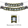 Polizei Geburtstag Banner Set, 17 Stück blaue und schwarze Party Deko für Kindergeburtstag. - Banner