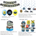 Polizei Motto Kindergeburtstag Party Deko Set mit Banner Luftballons Tortenaufleger. - Deko-Set (Mit Ballons)