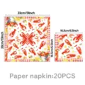 Einweg Hummer Thema Papierservietten Party Geschirr dekorative Picknick Zubehör Set 20st - Serviette (20 Stück/Packung)