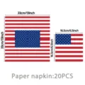 Amerikanische Flagge Papierservietten für Party Dekoration 33x33cm 20 Stück Packung - Papierservietten (20er Set)