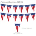 US-Flagge Wimpelkette Set, 12 Stk. Party Hängedeko für den amerikanischen Nationalfeiertag. - Wimpelkette (12er-Pack)