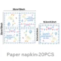 Blauer Gans Motiv Baby Geburtstag Party Papierservietten Variante, 20 Stück, Größe 33x33cm. - Papierservietten - Blaue Gans / 20er Pack