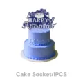 Blue retirement cake topper decoration party supplies glitter paper cake insert 1pcs - Large Cake Topper 1PC