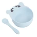 Ensemble bol à ventouse et cuillère en silicone pour bébé, design d'ourson mignon. - Bol ourson + cuillère en silicone pur Y5