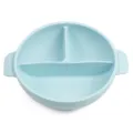 Platito bebe silicona azul claro dividido, plato vajilla infantil con tres compartimentos - Tapa de silicona / Y5