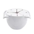 Silicone baby snack cup with double handles and petal lid, portable toddler food container. - White