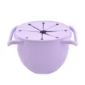 Silicone baby snack cup with dual handles and soft petal lid for toddlers daily use. - Light Purple