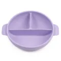 Platito de silicona para bebe en color morado con 3 compartimentos y asas para comida. - Tapa de silicona / Y2